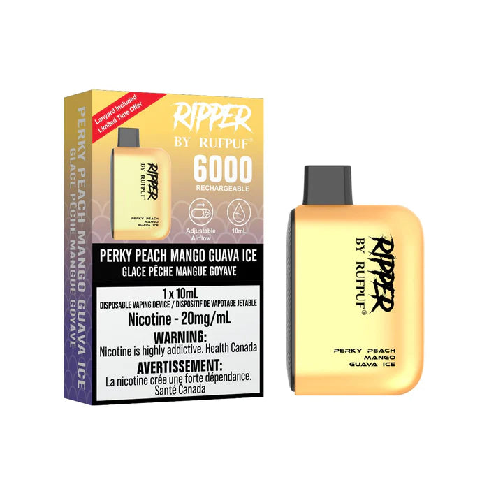 Ripper By RUFPUF 6000 Perky Peach Mango Guava Ice 20mg