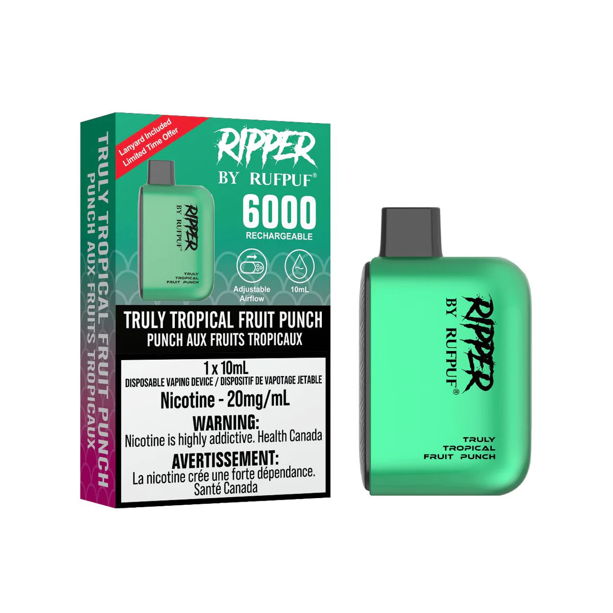 Ripper by RufPuf 6000 Truly Tropical Fruit Punch 20mg