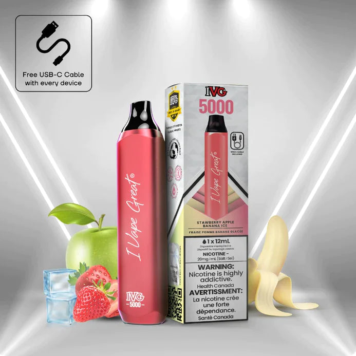 IVG 5000 strawberry apple banana ice